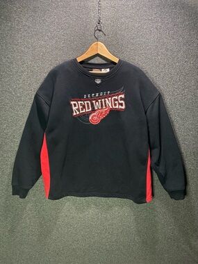 🔥 VINTAGE Detroit Red Wings NHL Old Time Hockey Crewneck Sweatshirt Mens L